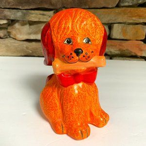 VTG Dayglo Dog Bank 70s Retro Orange Puppy